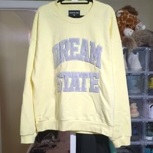 River Island Light Yellow Crewneck with Gray Text